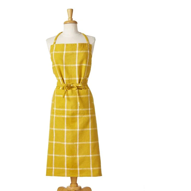 Classic Check Slub Apron Honey - Marcel’s Culinary Experience