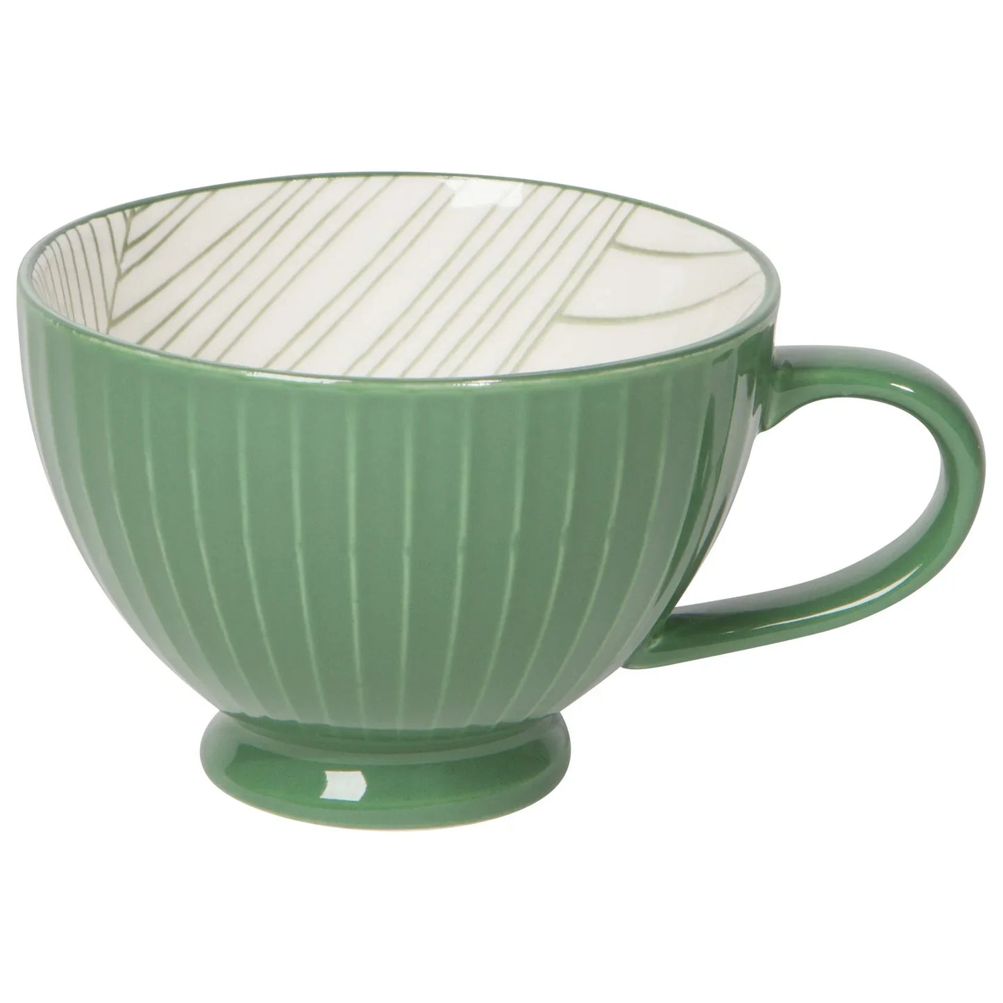 Elm Green Stamped Latte Mug 14 oz - Marcel’s Culinary Experience