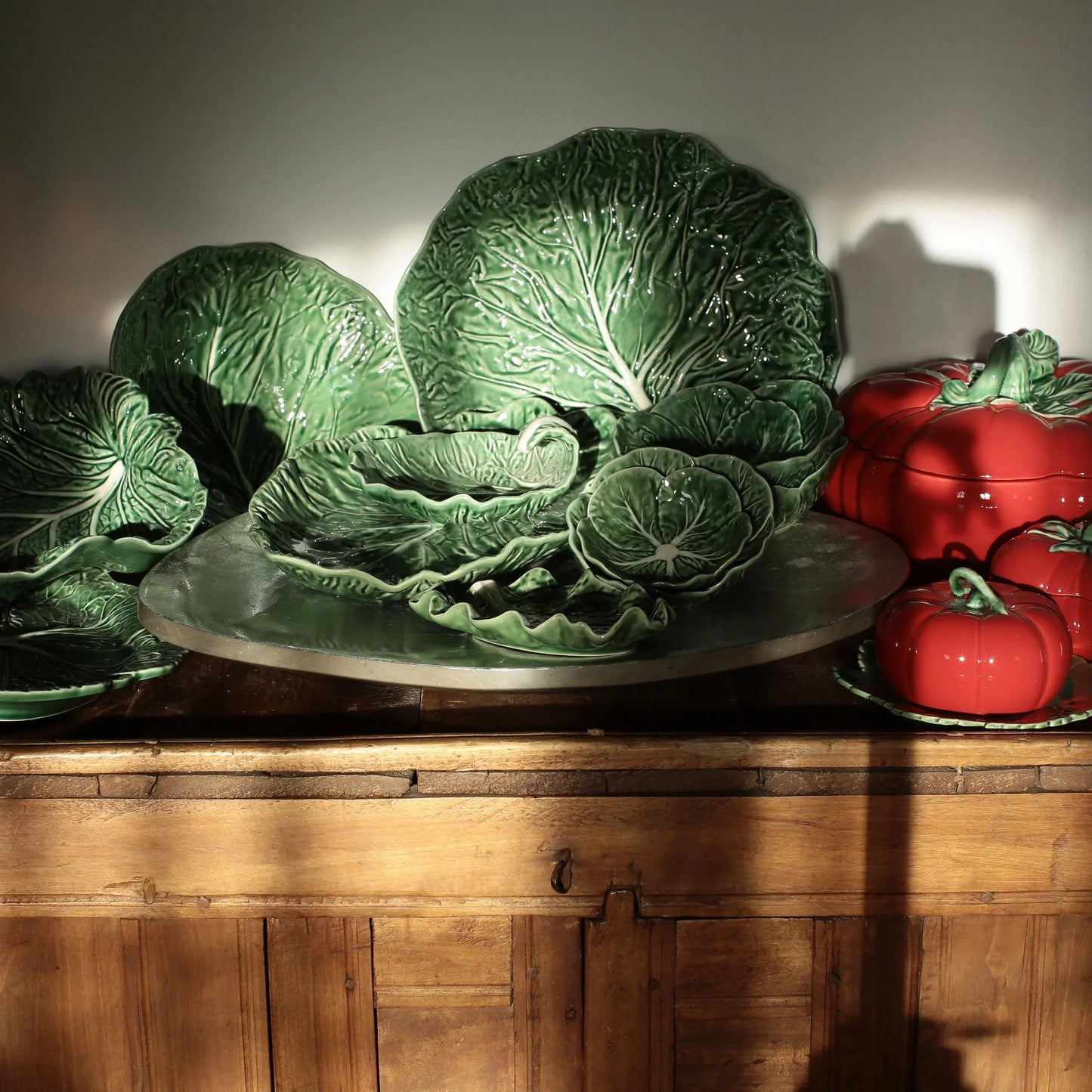 Bordallo Pinheiro Cabbage Leaf with Large Bowl 13" - Marcel’s Culinary Experience
