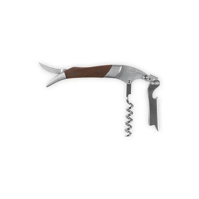 Le Creuset One-Step Waiter's Friend Corkscrew Wine Opener Walnut - Marcel’s Culinary Experience
