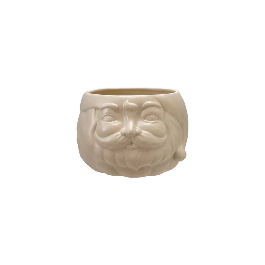 Stoneware Santa Head Shaped Bottle Cooler/Container, White - Marcel’s Culinary Experience