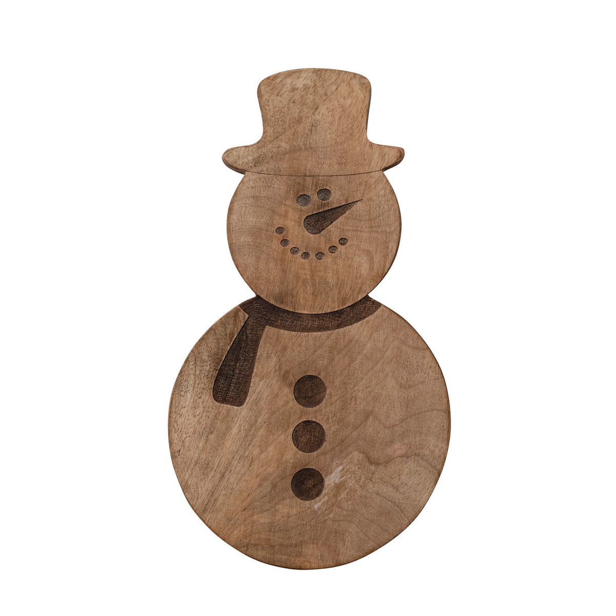Mango Wood Snowman Cheese & Serving Board | 11 × 6 Inches
