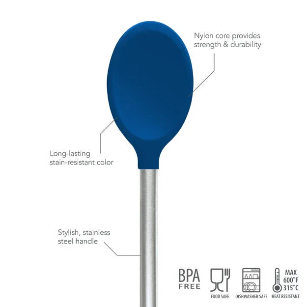 Tovolo Silicone Mixing Spoon SS Handle Deep Indigo - Marcel’s Culinary Experience