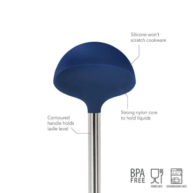 Tovolo Silicone Ladle SS Handle Deep Indigo - Marcel’s Culinary Experience