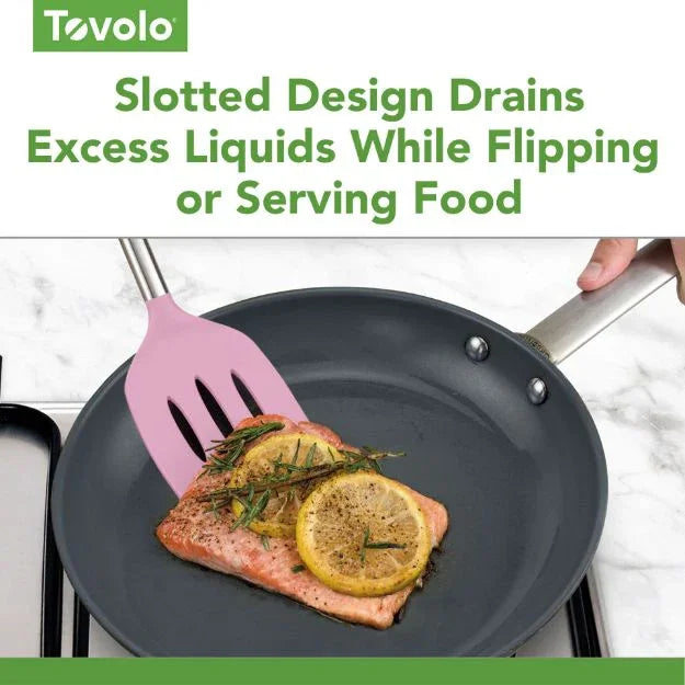 Tovolo SILICONE SLOTTED TURNER SS HANDLE PINK SORBET - Marcel’s Culinary Experience