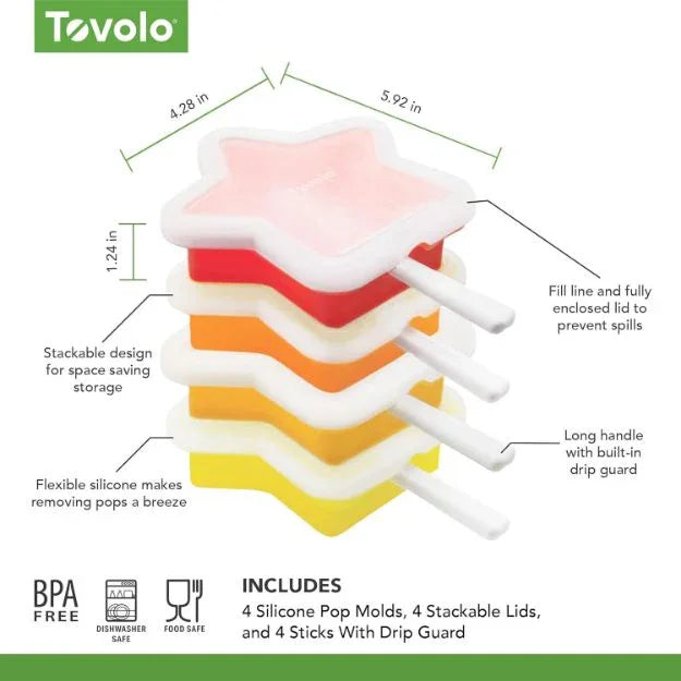 Tovolo Pop Molds Star Stackable S/4 Assorted - Marcel’s Culinary Experience