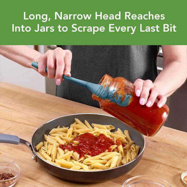 Tovolo FLEX-CORE JAR SCRAPER ALL SILICONE BLUE SLATE - Marcel’s Culinary Experience