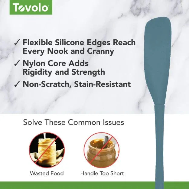 Tovolo FLEX-CORE JAR SCRAPER ALL SILICONE BLUE SLATE - Marcel’s Culinary Experience