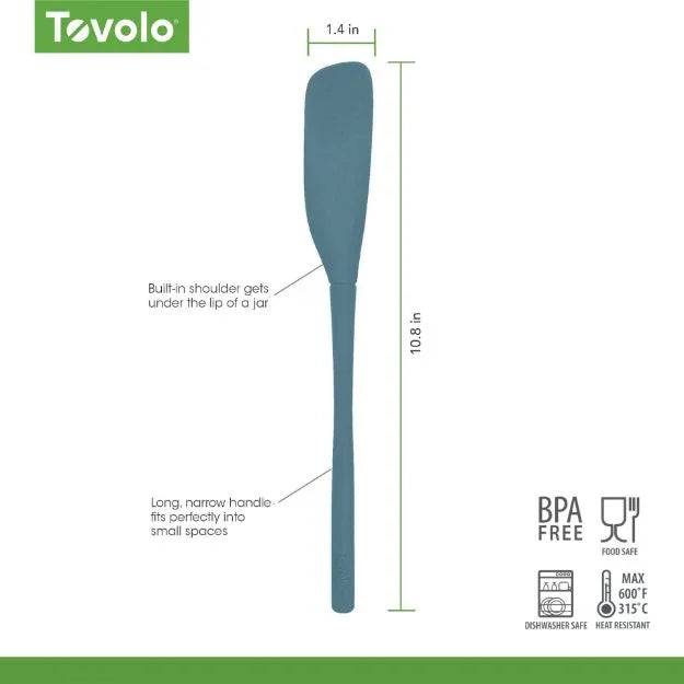Tovolo FLEX-CORE JAR SCRAPER ALL SILICONE BLUE SLATE - Marcel’s Culinary Experience