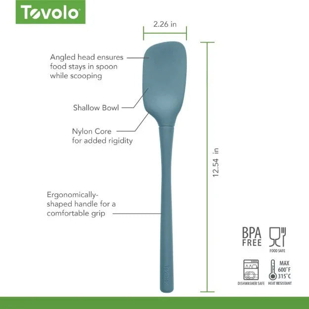 Tovolo FLEX-CORE SPOONULA ALL SILICONE BLUE SLATE - Marcel’s Culinary Experience