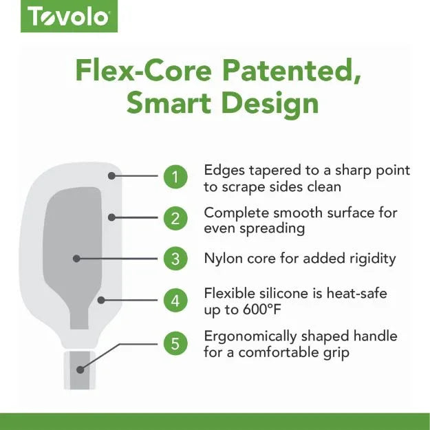 Tovolo FLEX-CORE SPATULA ALL SILICONE BLUE SLATE - Marcel’s Culinary Experience