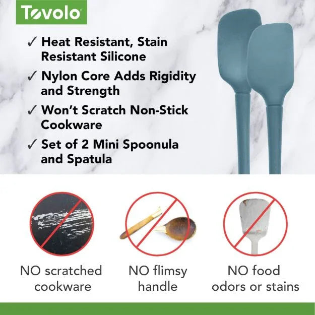 Tovolo FLEX-CORE MINI SPAT SPOON ALL SILICONE BLUE SLATE - Marcel’s Culinary Experience