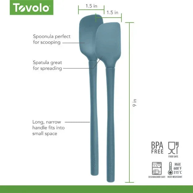 Tovolo FLEX-CORE MINI SPAT SPOON ALL SILICONE BLUE SLATE - Marcel’s Culinary Experience