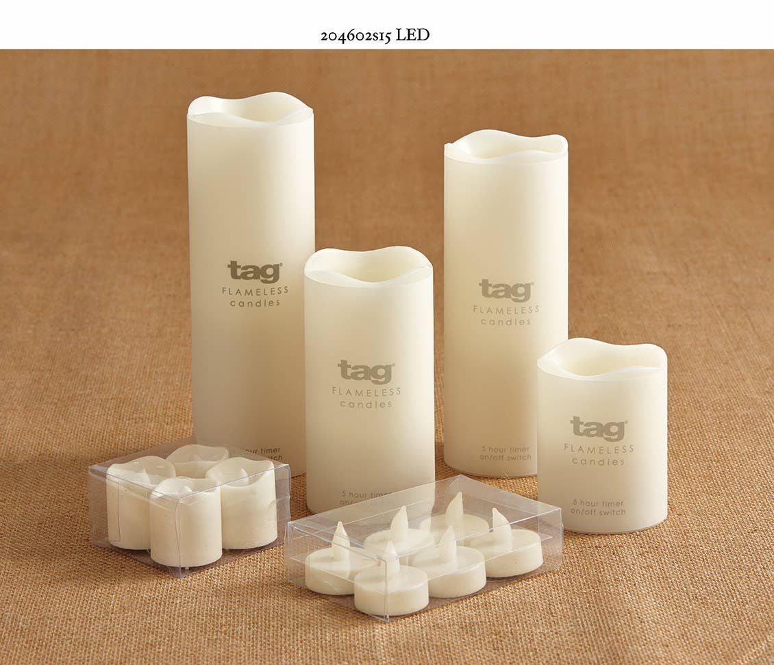 Led Tealights Set/6 White Plastic Everyday