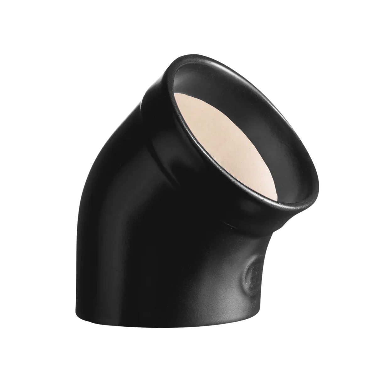 Black ceramic pig-shaped salt cellars filled with truffle salt for kitchen seasoning