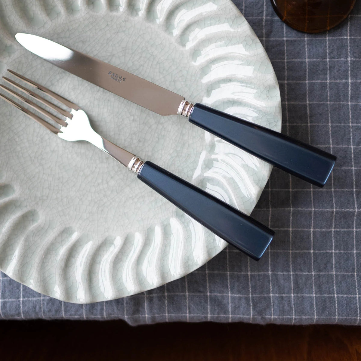 Sabre Icône 5-Piece Place Setting, Steel Blue