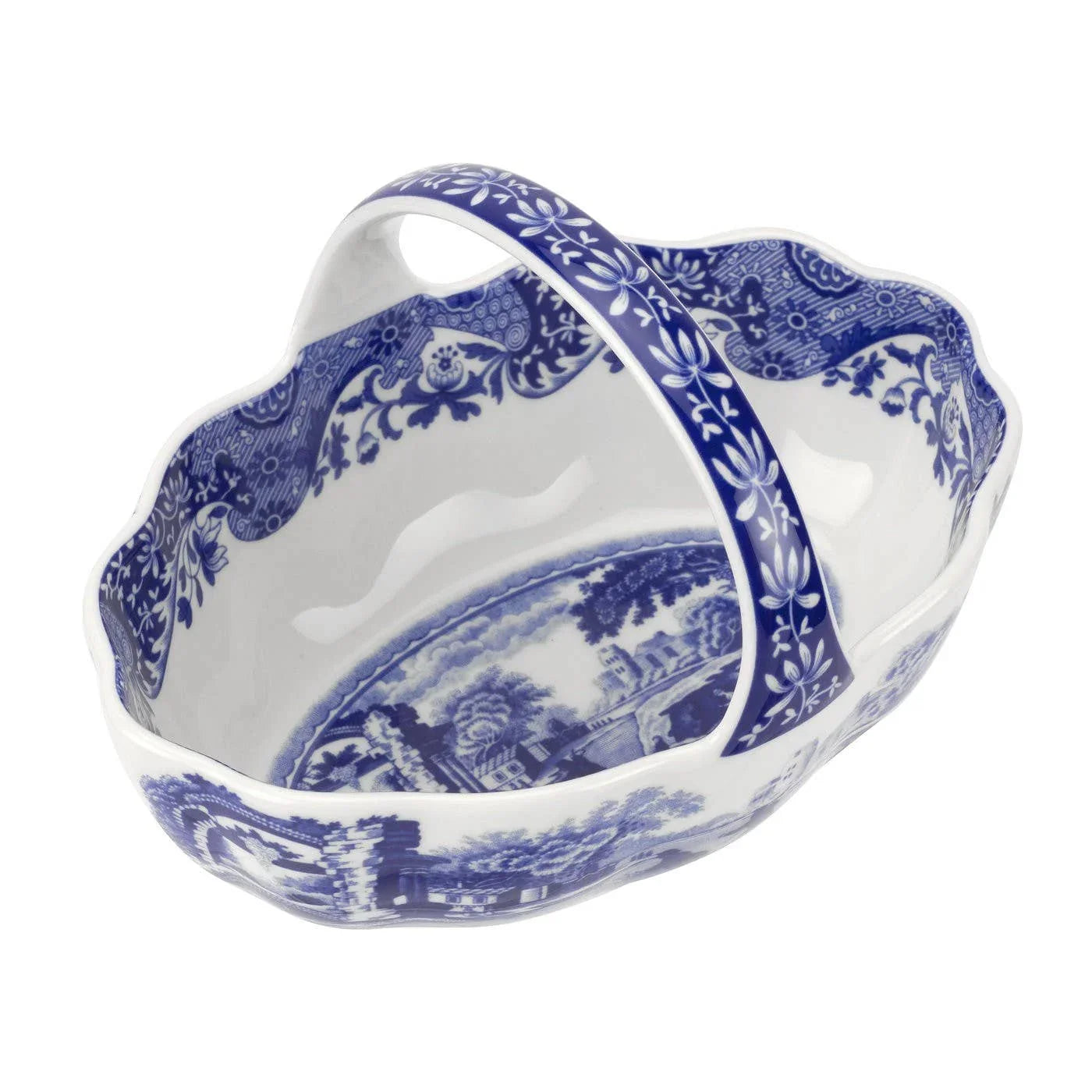 Spode Blue Italian Handled Basket