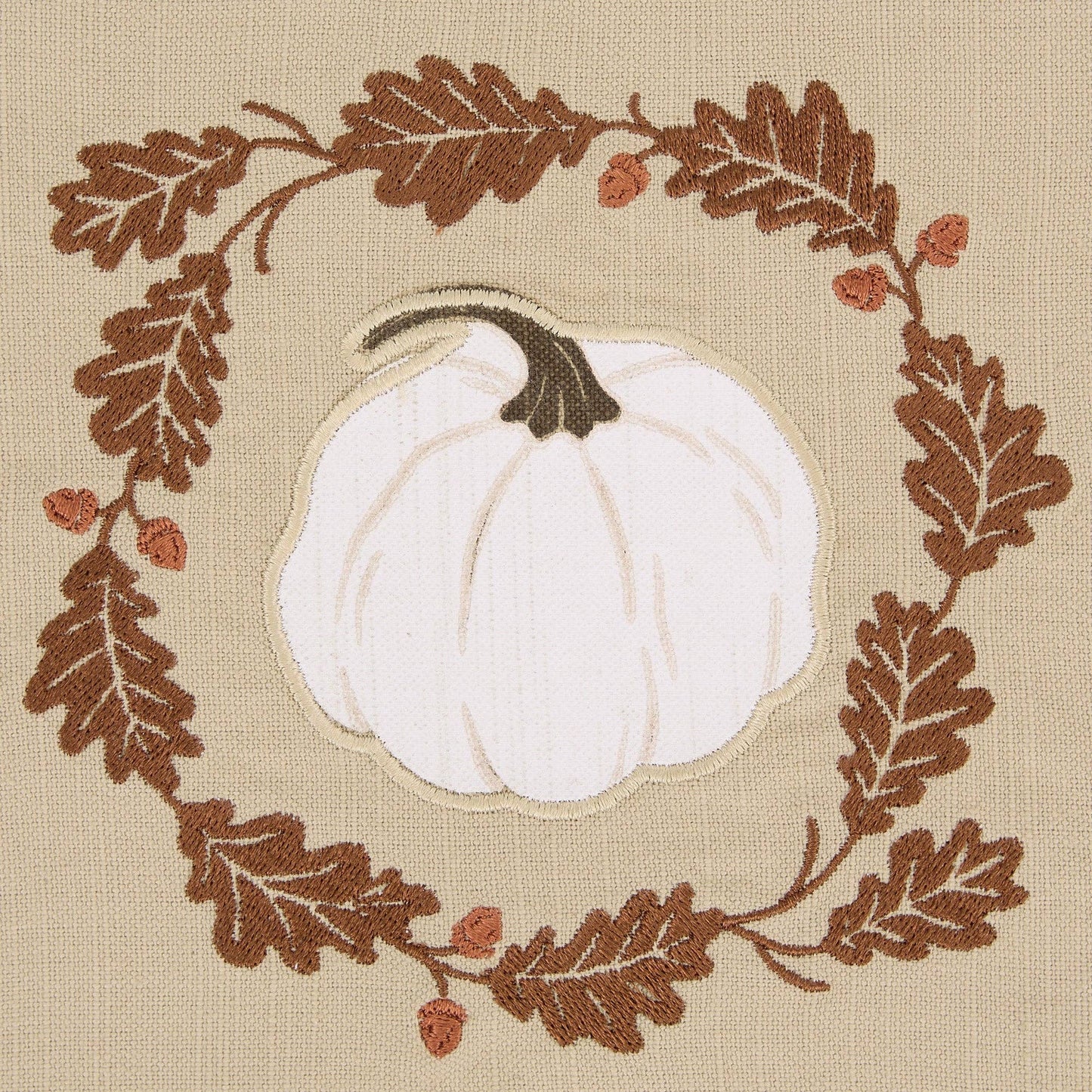 Autumn Pumpkin Embellished Dishtowel