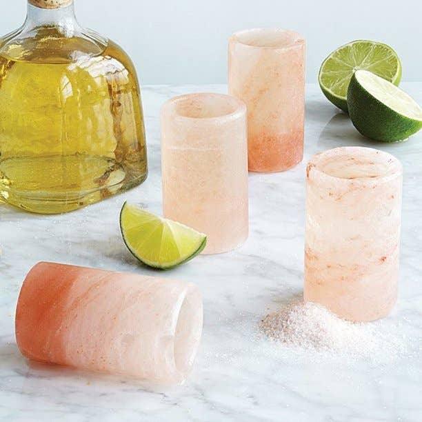 Himalayan Pink Salt Drinking Glasses, Set 4, 1-ounce - Marcel’s Culinary Experience