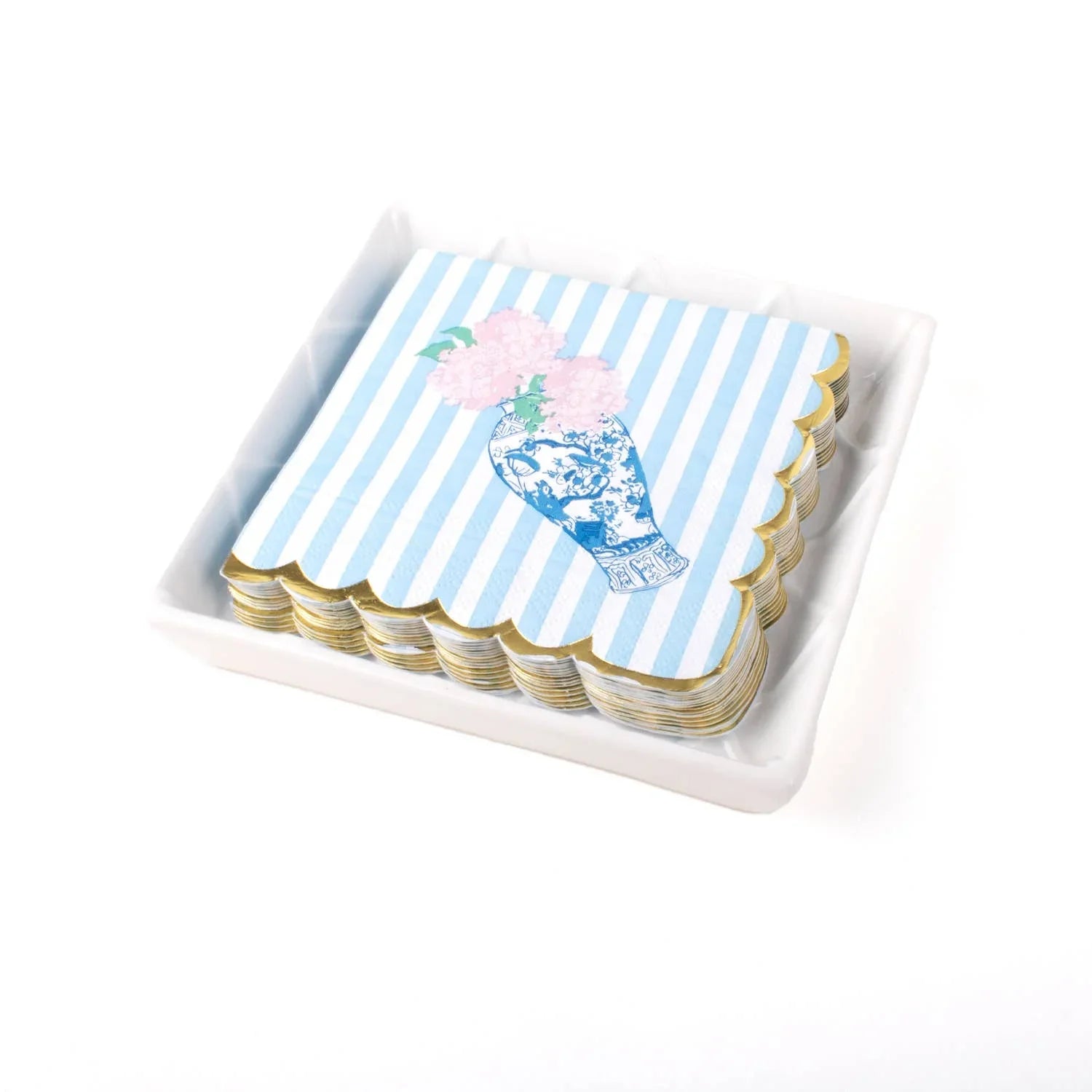 White Textured Beverage Napkin Tray - Marcel’s Culinary Experience