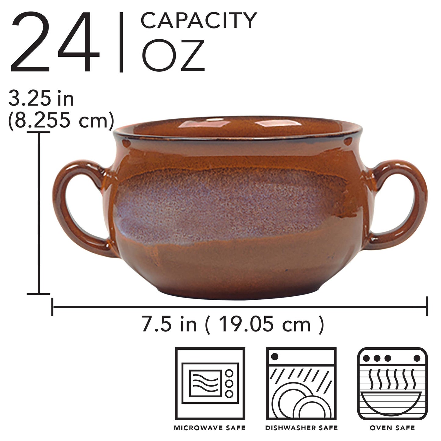 Reactive Glaze Soup Crocks 24 oz. Set of 4 Assorted