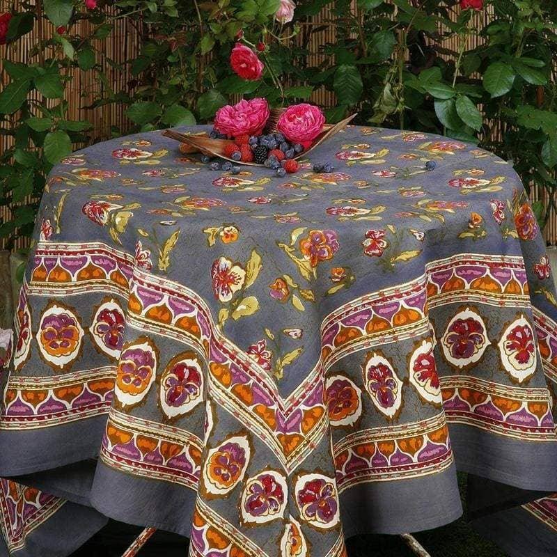 Couleur Nature Pansy Red & Grey | Tablecloths - Marcel’s Culinary Experience