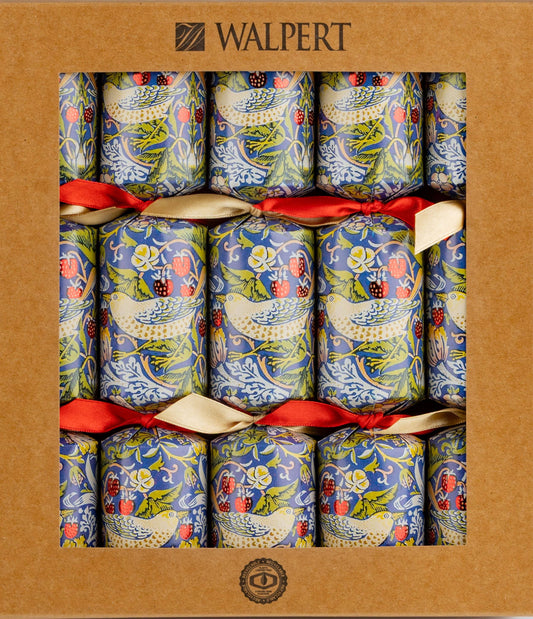 Strawberry Thief Christmas Crackers - Set of 10