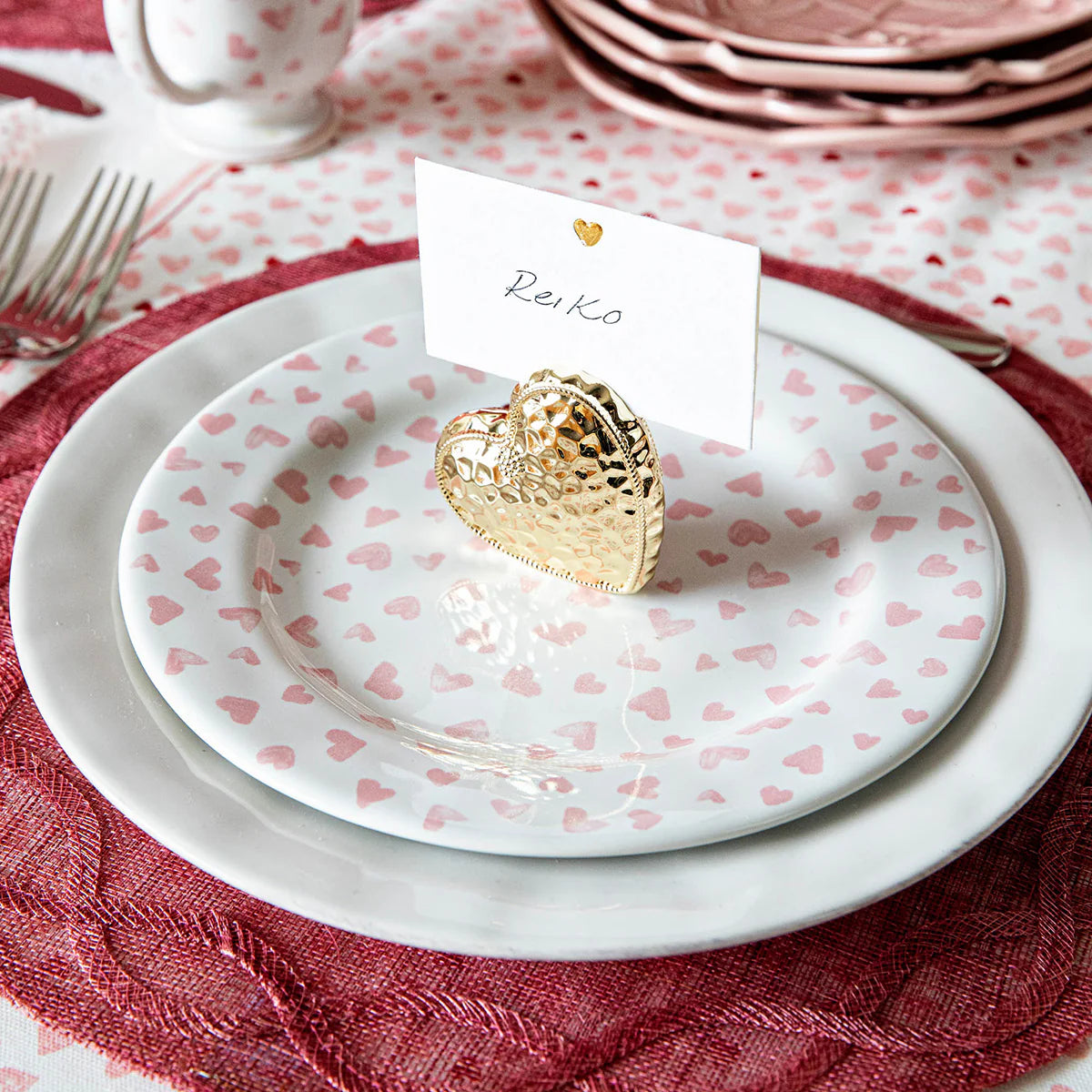 Juliska Love You More Dessert/Salad Plate Set/4 - Pink
