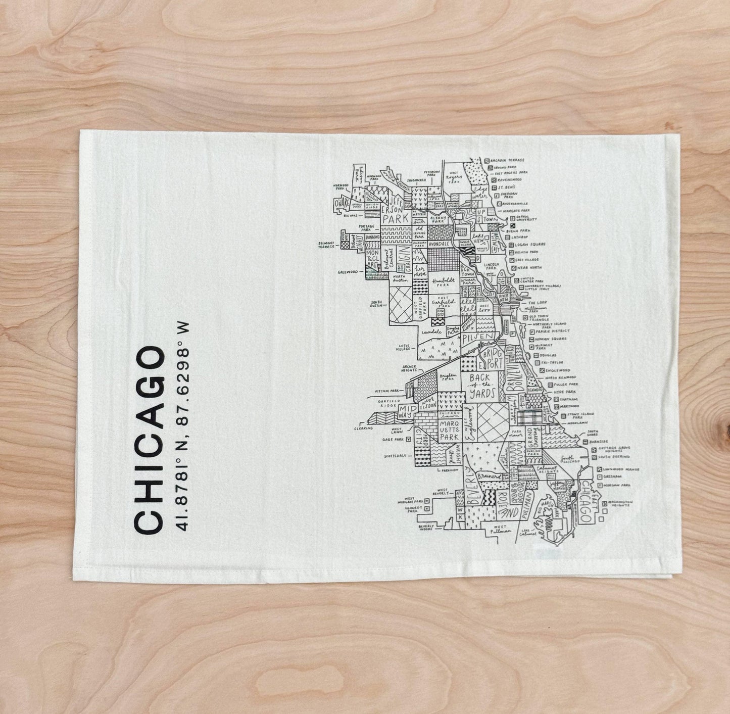 Chicago Map Tea Towel - Marcel’s Culinary Experience