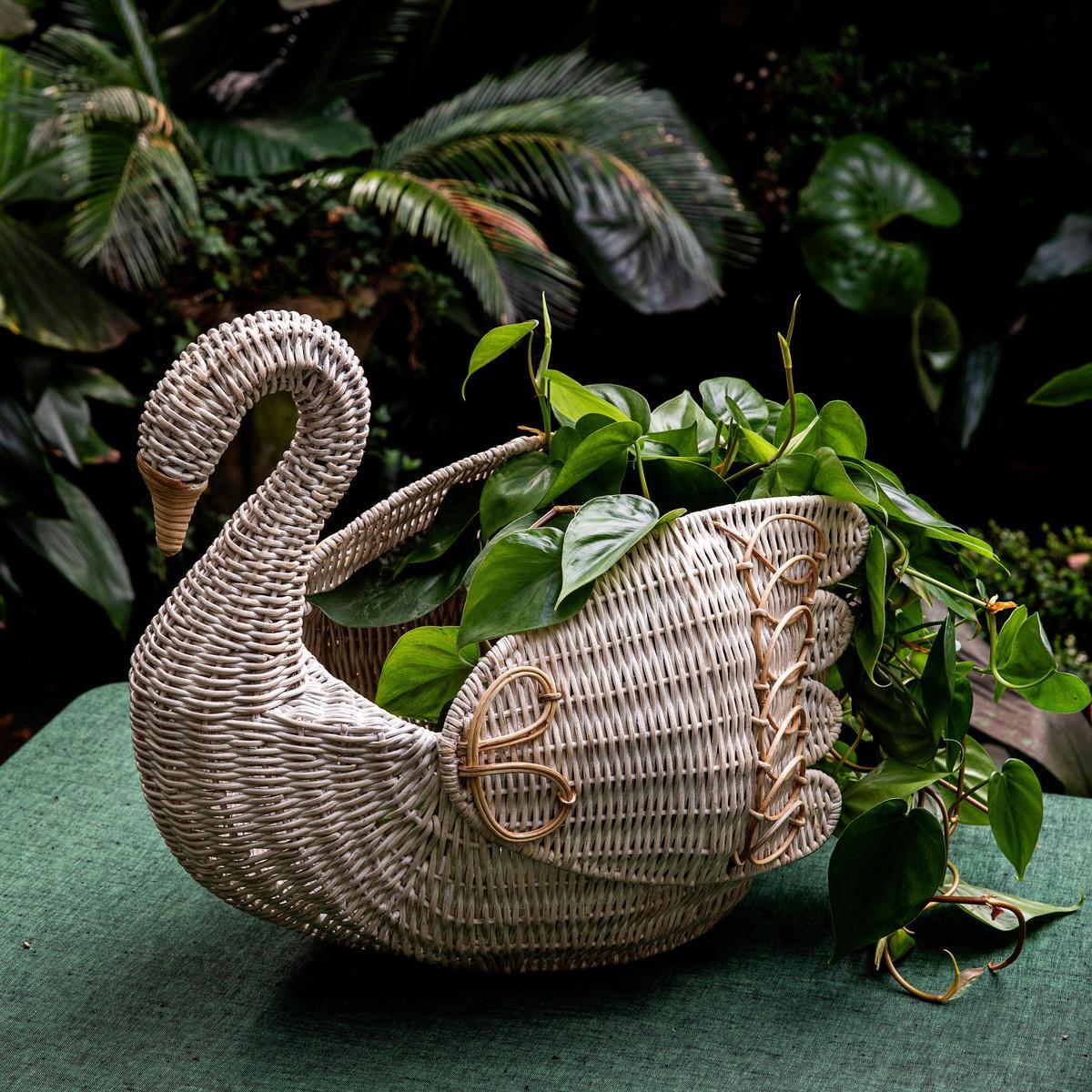 Juliska Provence Rattan Swan Basket