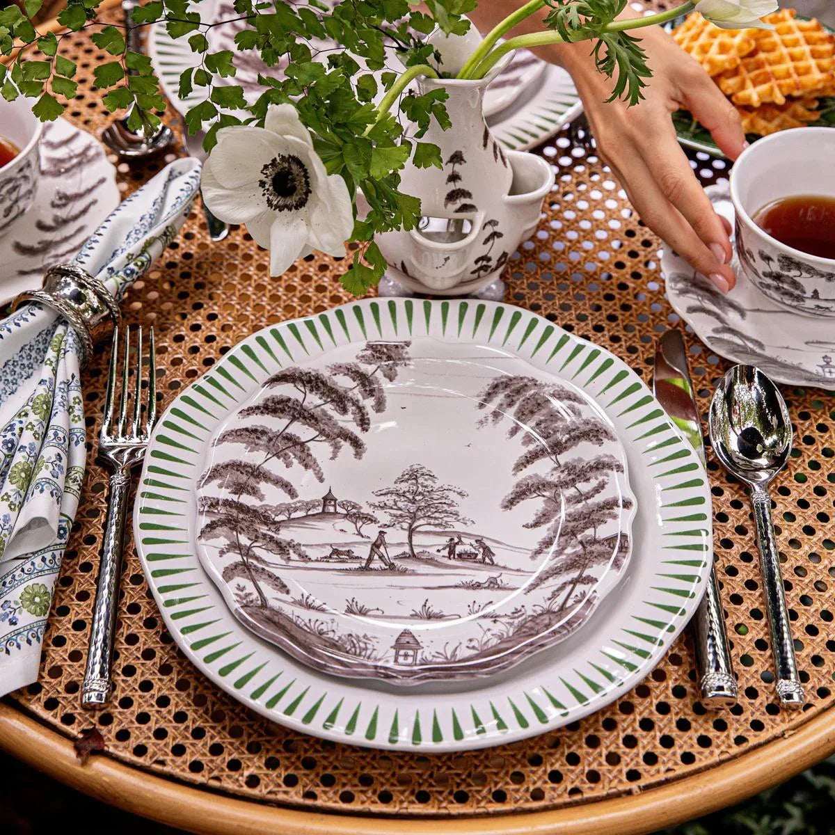 Juliska Sitio Stripe Dinner Plate - Basil