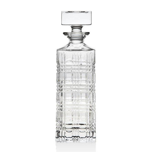 Brookfield Whiskey Decanter 27oz - Unleaded Crystal with Plaid Cut Design