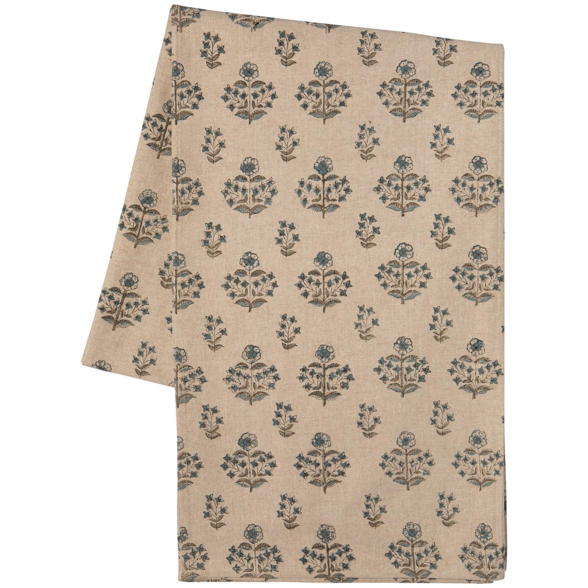 Salvia Block Print Tablecloth 60 x 90 Inches - Marcel’s Culinary Experience