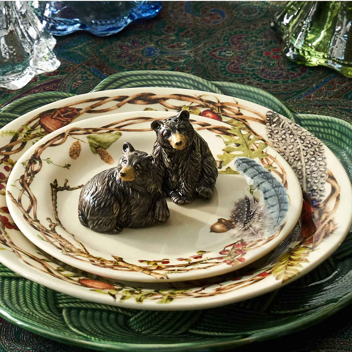 Juliska Clever Creatures Black Bear Salt & Pepper Shakers