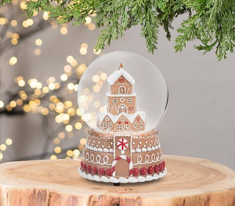 Medium Gingerbread House Christmas Snow Globe