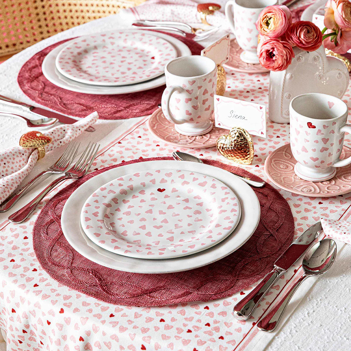 Juliska Love You More Dessert/Salad Plate Set/4 - Pink