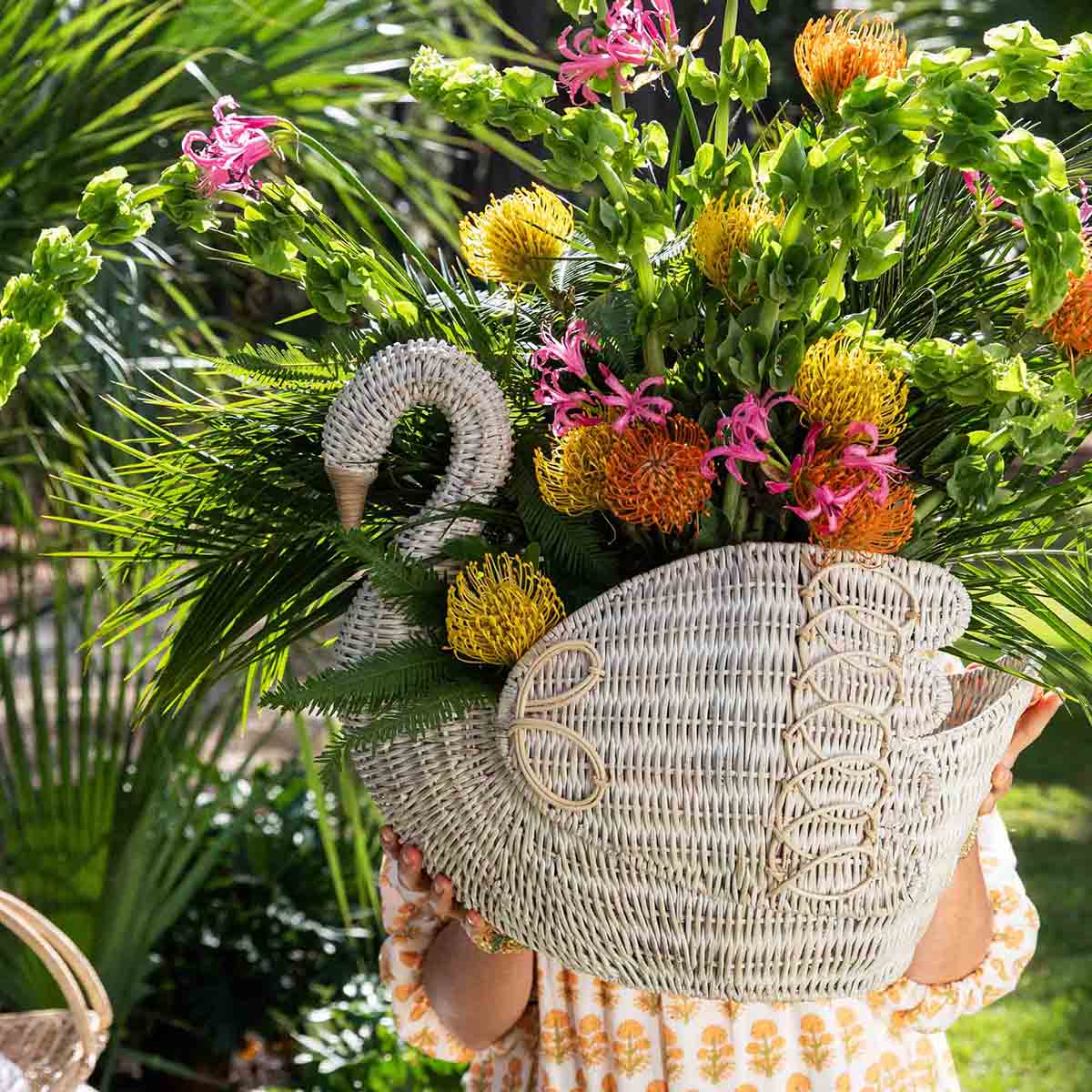 Juliska Provence Rattan Swan Basket