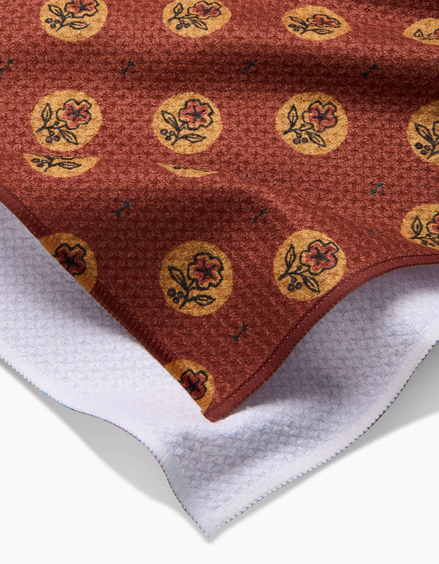 Geometry Artisanal Floral Orange Tea Towel - Marcel’s Culinary Experience