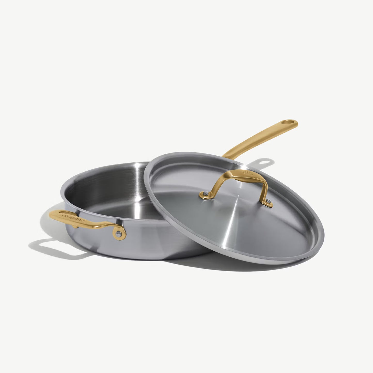 Made In Stainless Clad Sauté Pan with Brass Handle