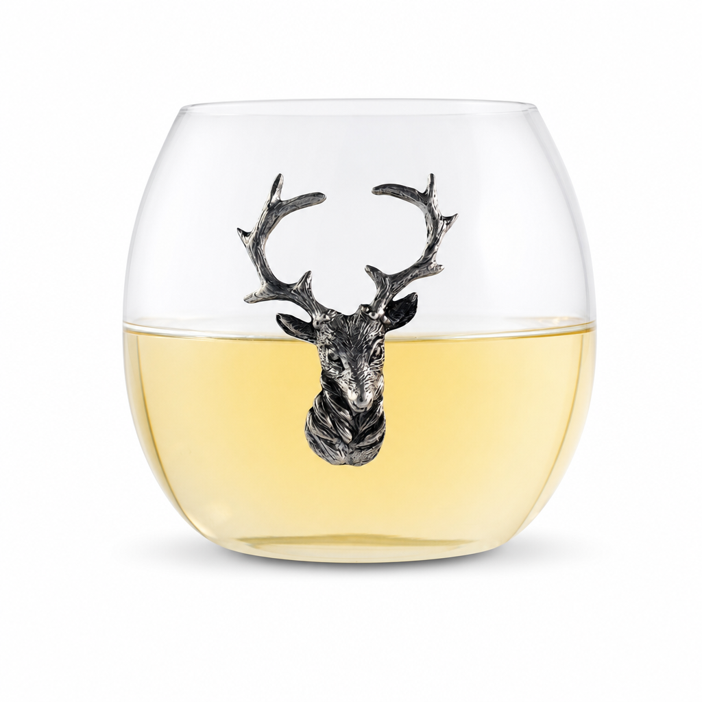 Crystal Elk Stemless Wine Glass