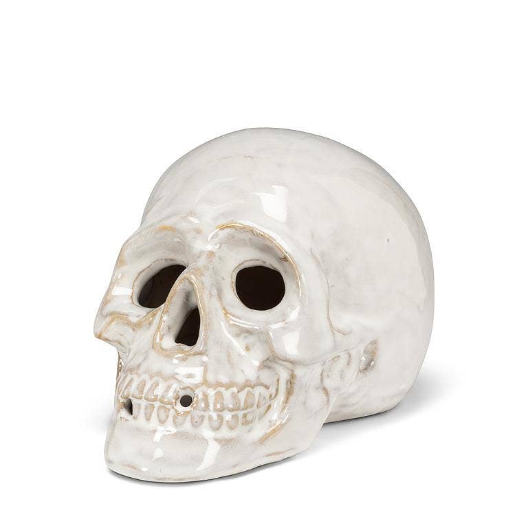 Small Glossy White Porcelain Skull | 5.5 Inch