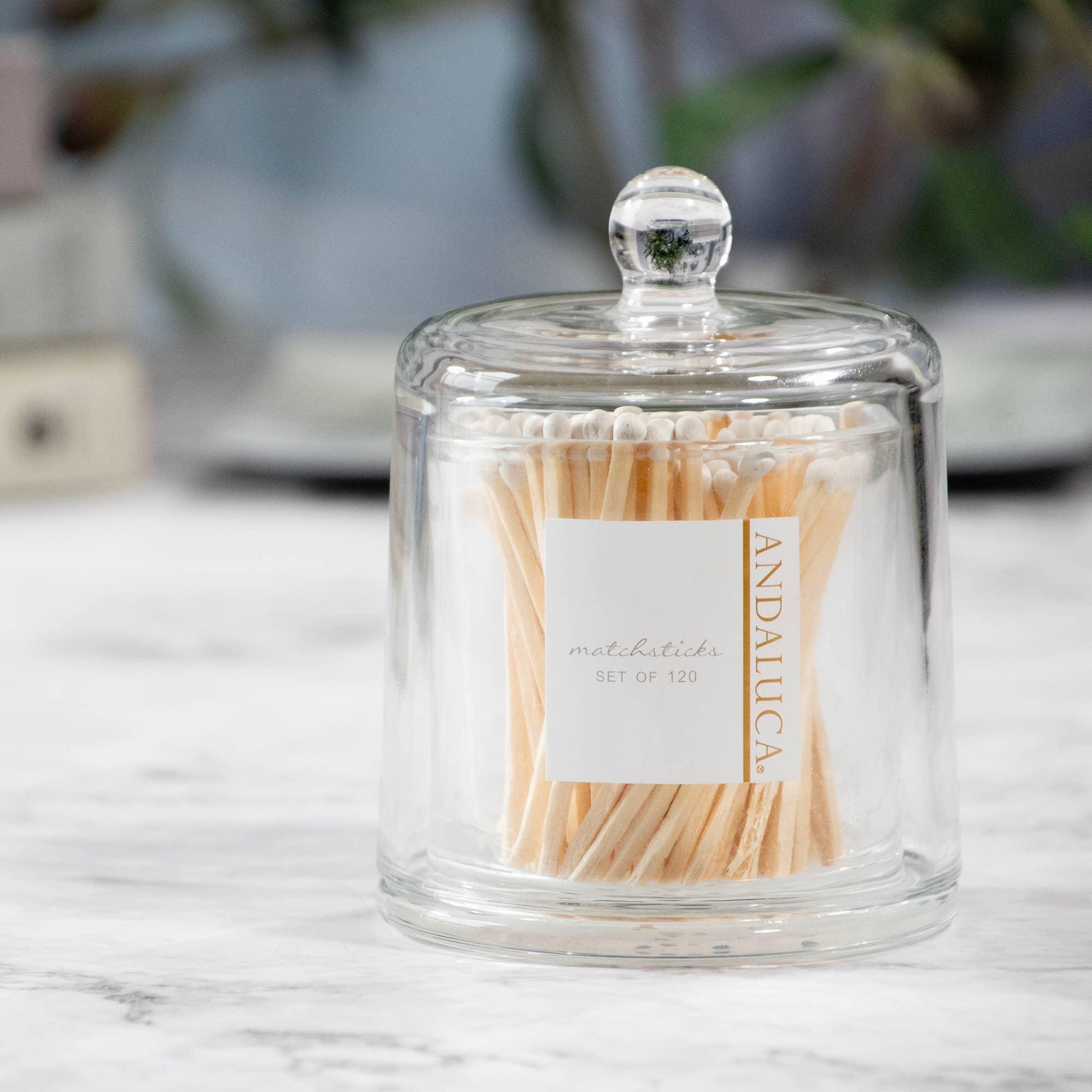 Glass Jar with Lid & 120 Wooden White Matches - Marcel’s Culinary Experience