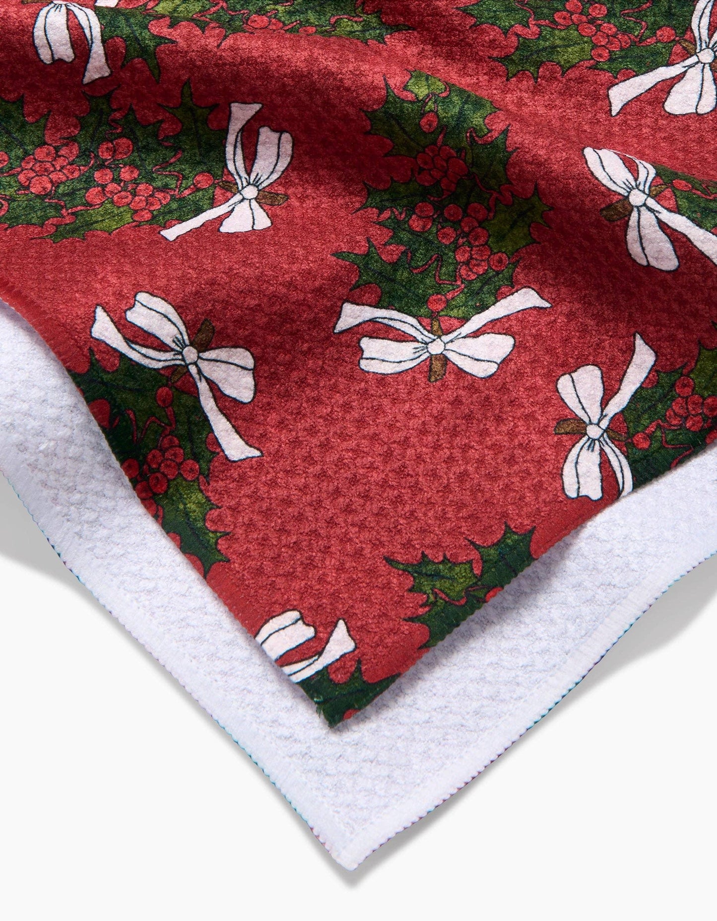 Geometry Christmas Berry Bow Tea Towel - Marcel’s Culinary Experience