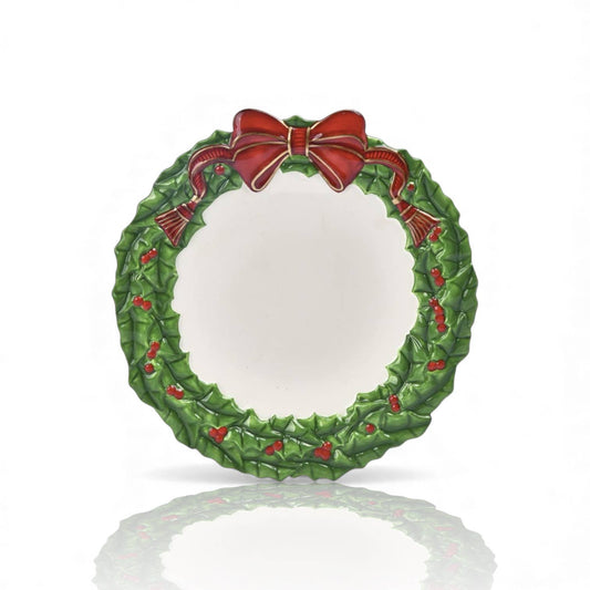 8in Green Wreath Decorative Plate