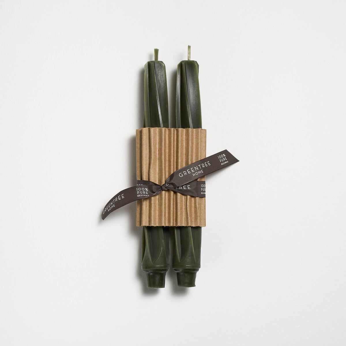 Greentree Home Twist Taper Handmade Beeswax Candles 9"