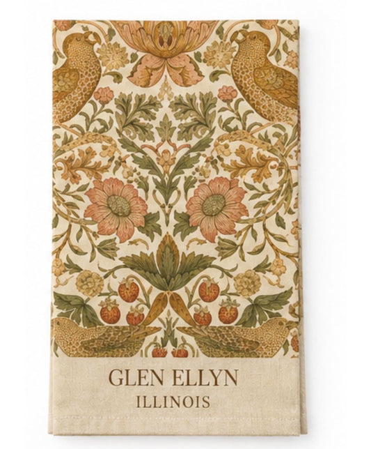 Custom Fall Pattern Tea Towel - Glen Ellyn