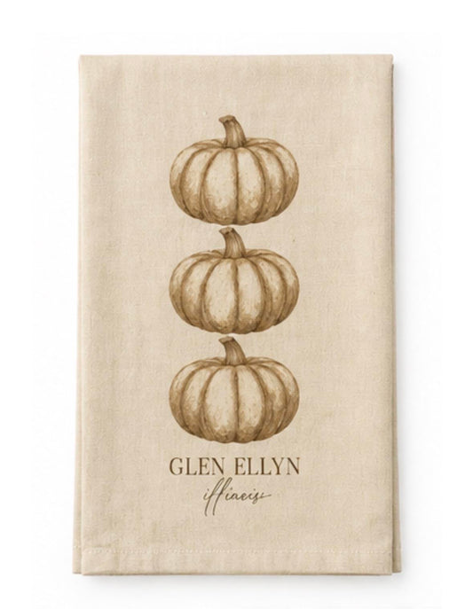 Pumpkin Stack Tea Towel - Glen Ellyn