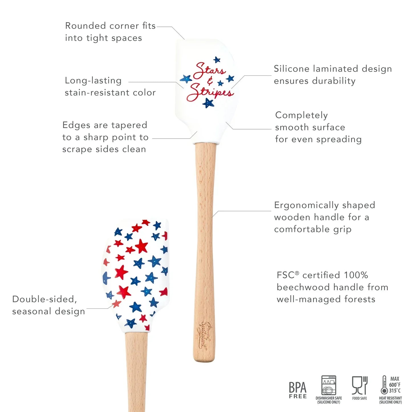 Tovolo Summer Spatulart Silicone Spatula – Stars & Stripes