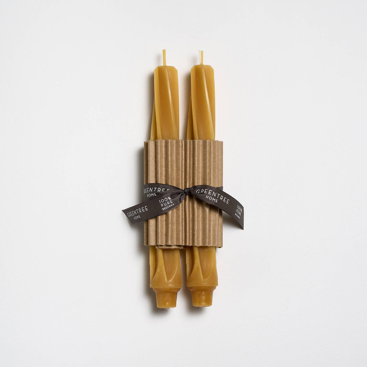 Greentree Home Twist Taper Handmade Beeswax Candles 9"
