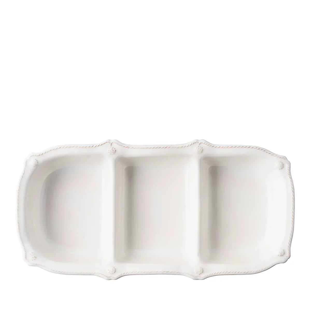Juliska Berry & Thread Triple Section Server - Whitewash - Marcel’s Culinary Experience